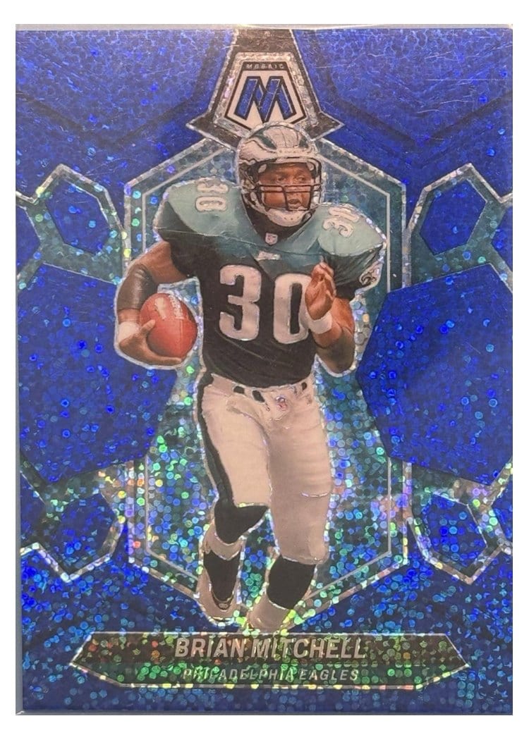 2024 Panini Mosaic Base Set Brian Mitchell Blue Sparkle #227 card