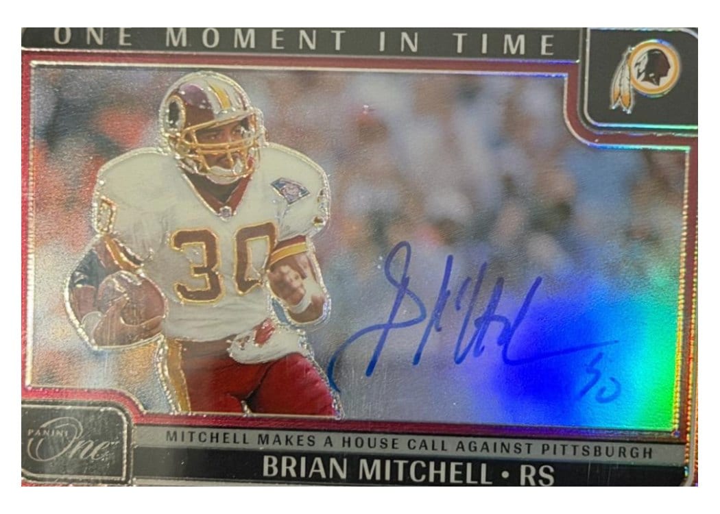 2024 Panini One One Moment in Time Autographs Brian Mitchell #399 card