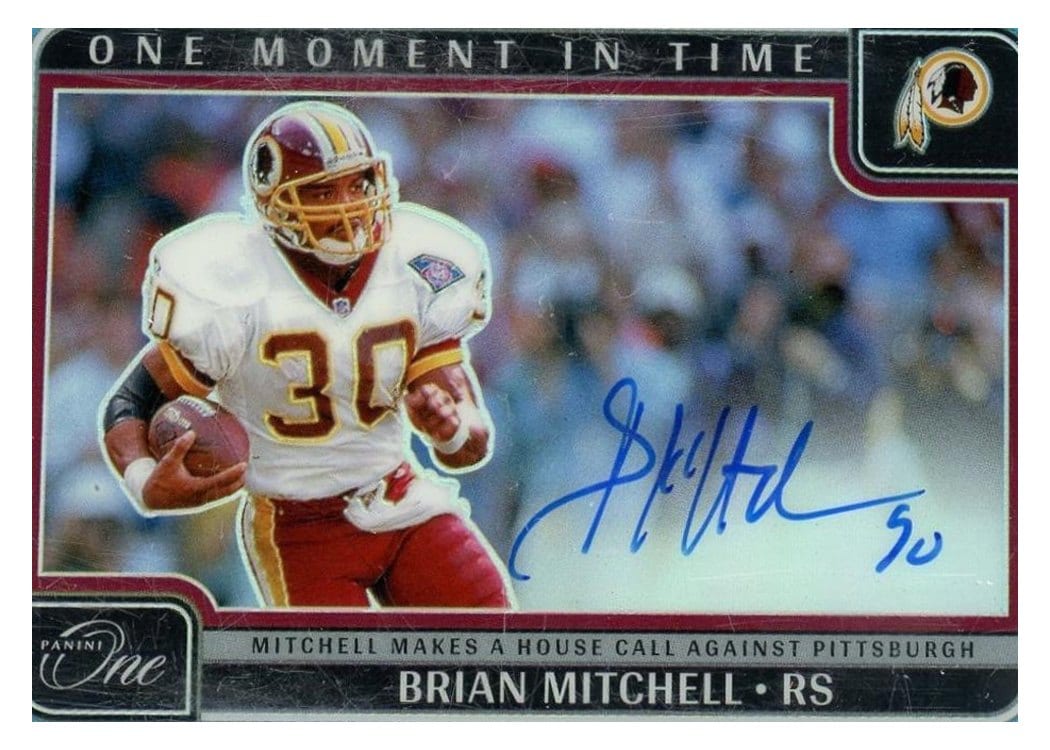 2024 Panini One One Moment in Time Autographs Brian Mitchell #399 card