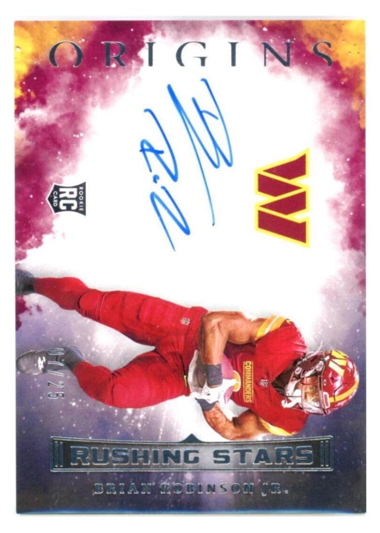 2022 Panini Origins Rushing Stars Signatures Brian Robinson Jr #RUS-BRO card
