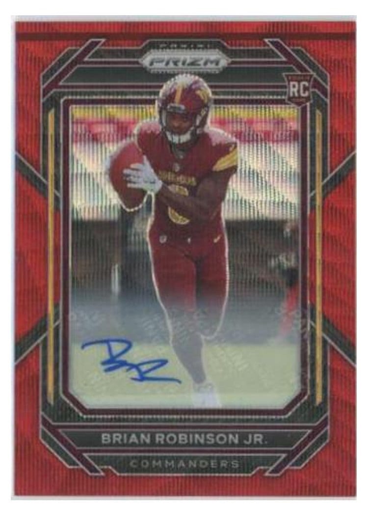 2022 Panini Prizm Base Set Brian Robinson Jr. Autograph Red Wave #321 card