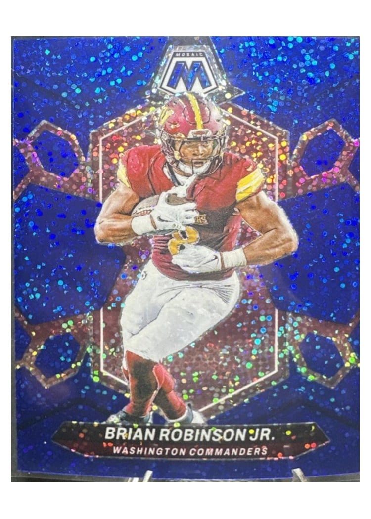 2024 Panini Mosaic Base Set Brian Robinson Jr. Blue Sparkle #219 card