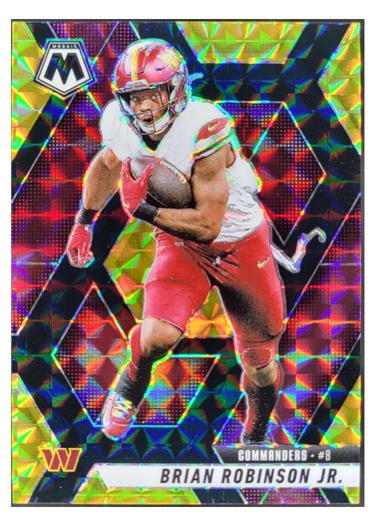 2025 Panini Mosaic Base Set Brian Robinson Jr. Choice Black Gold #143 card