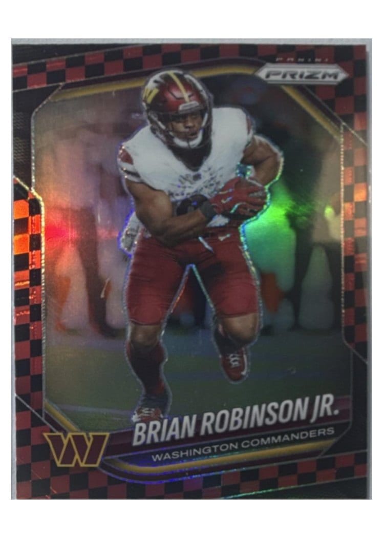 2025 Panini Prizm Base Set Brian Robinson Jr. Black Red Checker #141 card