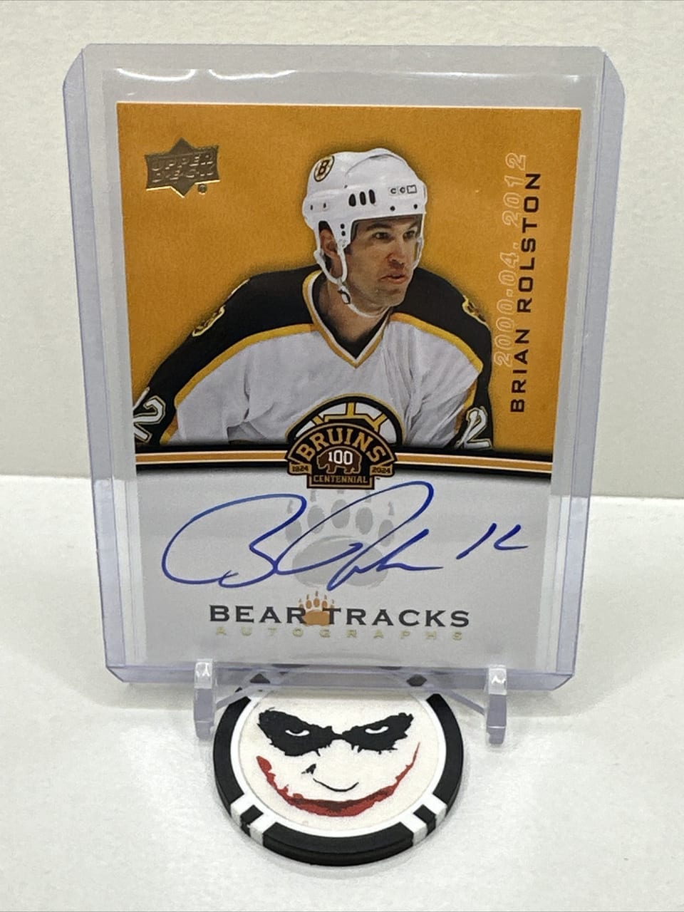 2023-24 Upper Deck Boston Bruins Centennial Bear Tracks Autographs Brian Rolston #BT-RO card