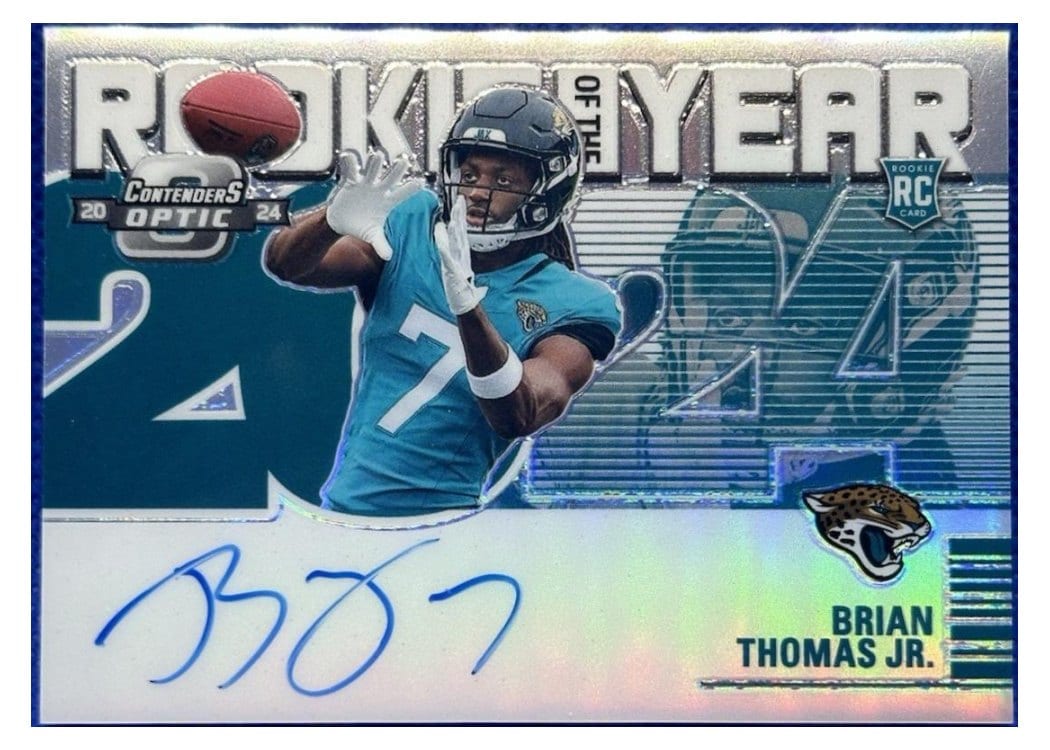 2024 Panini Contenders Optic Rookie of the Year Contenders Brian Thomas Jr. #7 card