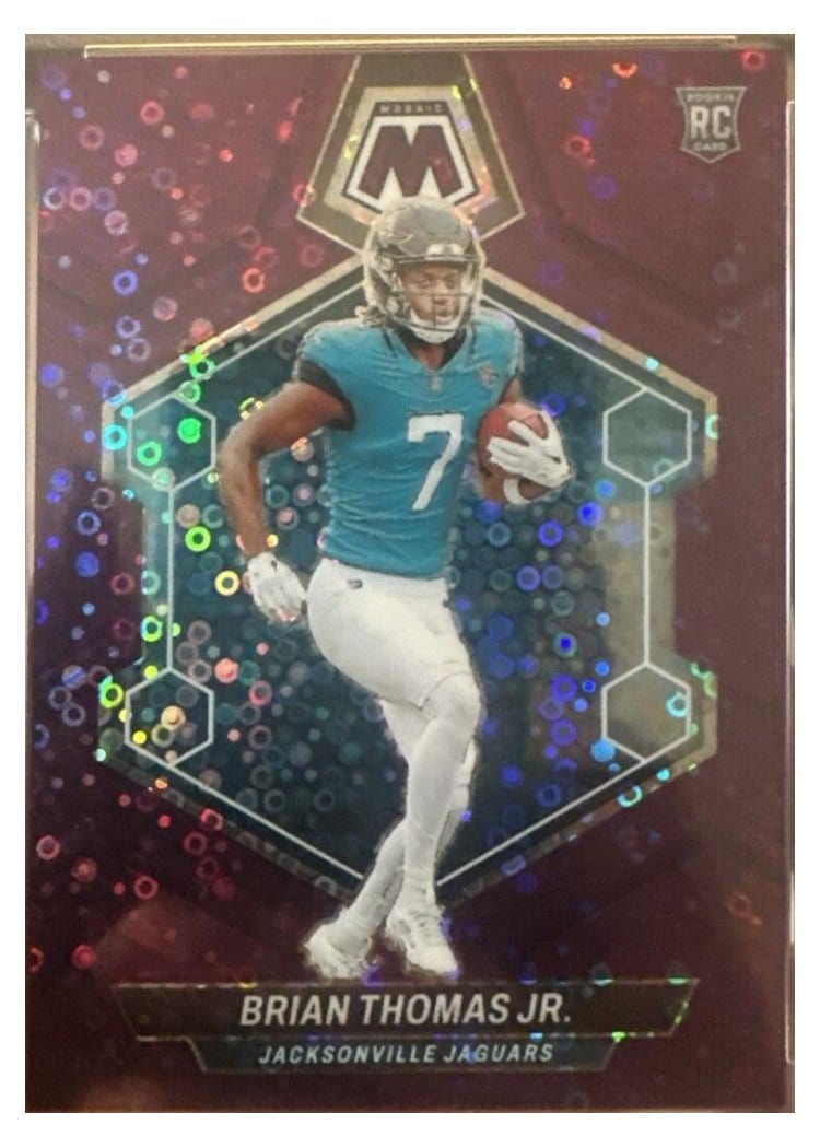 2024 Panini Mosaic Base Set Brian Thomas Jr. No Huddle Purple #323 card