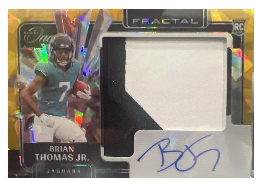 2024 Panini One Rookie Fractal Autographs Brian Thomas Jr. #393 card