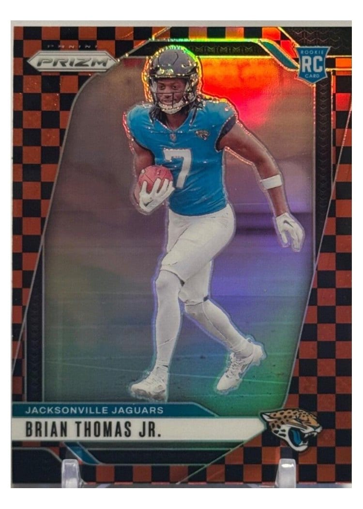 2024 Panini Prizm Base Set Brian Thomas Jr. Black Red Checker #314 card