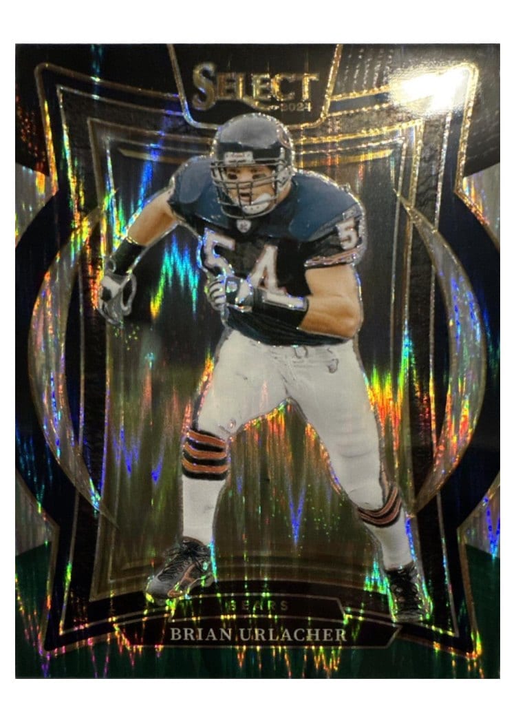 2024 Panini Select Base Set Brian Urlacher Black Green Prizm Shock #13 card