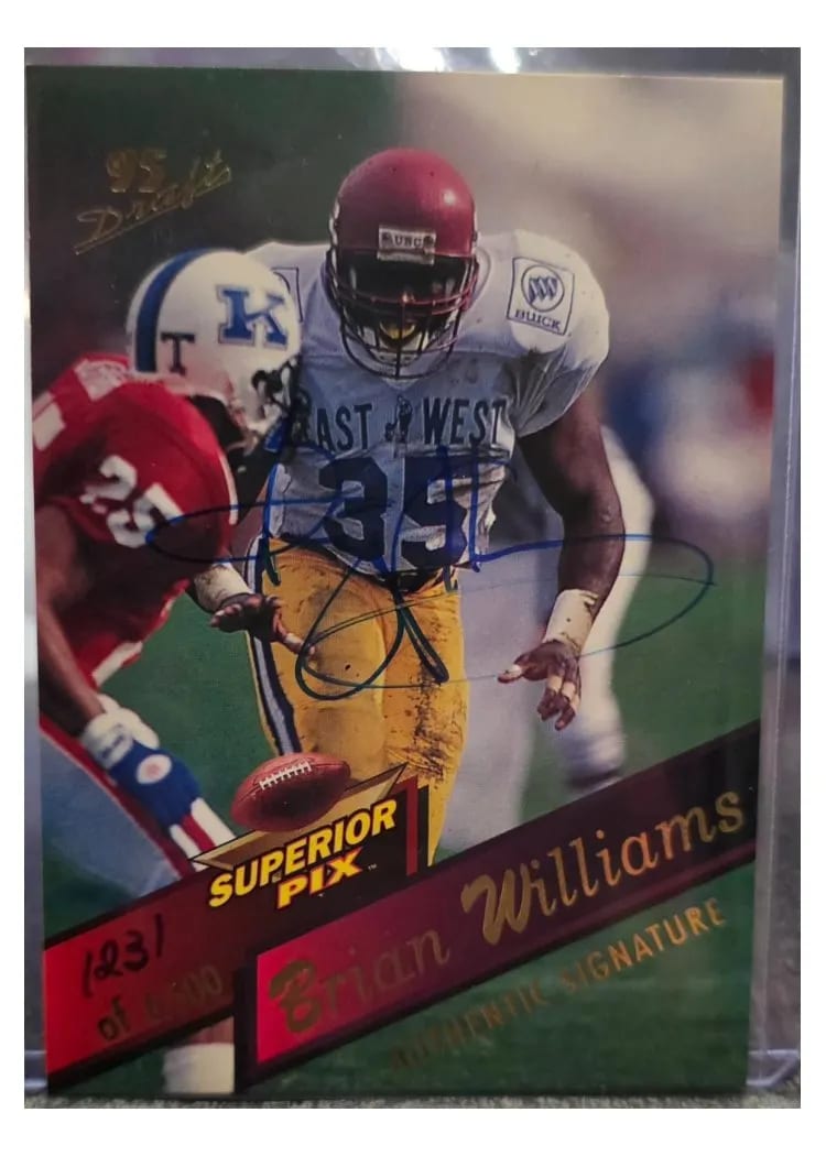 1995 Superior Pix Autographs Brian Williams #8 card