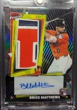 2025 Bowman's Best Prospect Patch Autographs Brice Matthews #PPA-BMA card