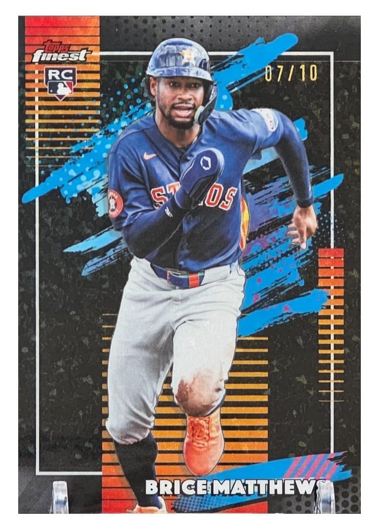 2026 Topps Finest Brice Matthews Black X-Fractor #140 card