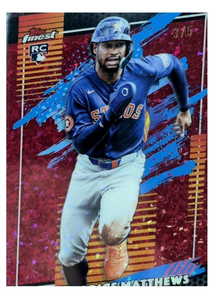2026 Topps Finest Brice Matthews Red Mini Diamond Refractor #140 card