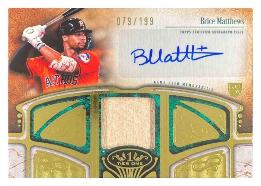 2026 Topps Tier One Autographed Tier One Relics Brice Matthews #AT1R-BM card