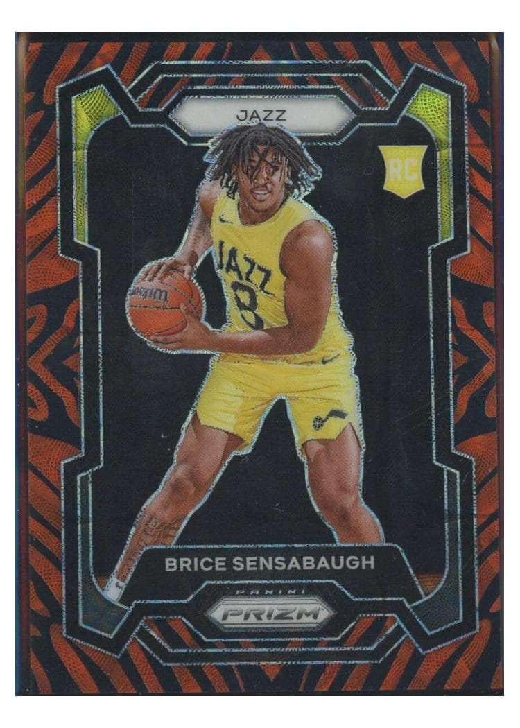 2023-24 Panini Prizm Base Set Brice Sensabaugh Choice Tiger Stripe #177 card