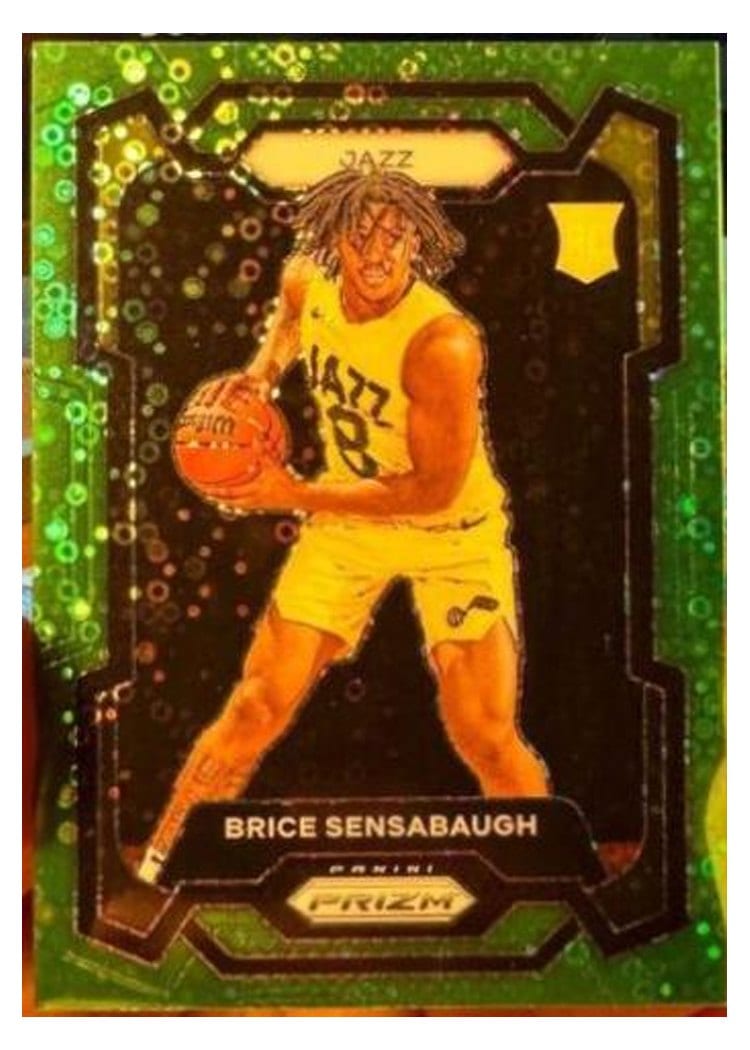 2023-24 Panini Prizm Base Set Brice Sensabaugh Fast Break Neon Green #177