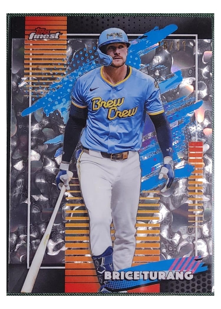 2026 Topps Finest Brice Turang Molten Mercury Refractor #186 card