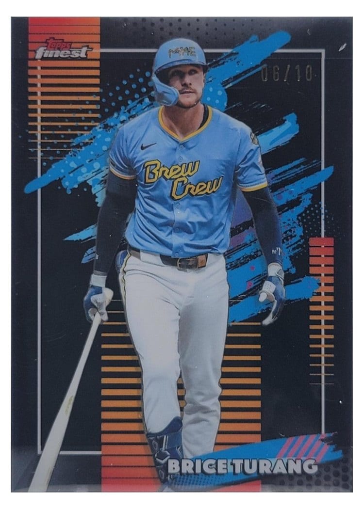 2026 Topps Finest Brice Turang Black Refractor #186 card