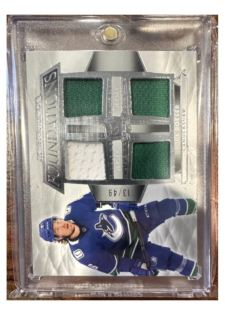 2021-22 Upper Deck The Cup Foundations Quad Jersey Brock Boeser #F-BB card