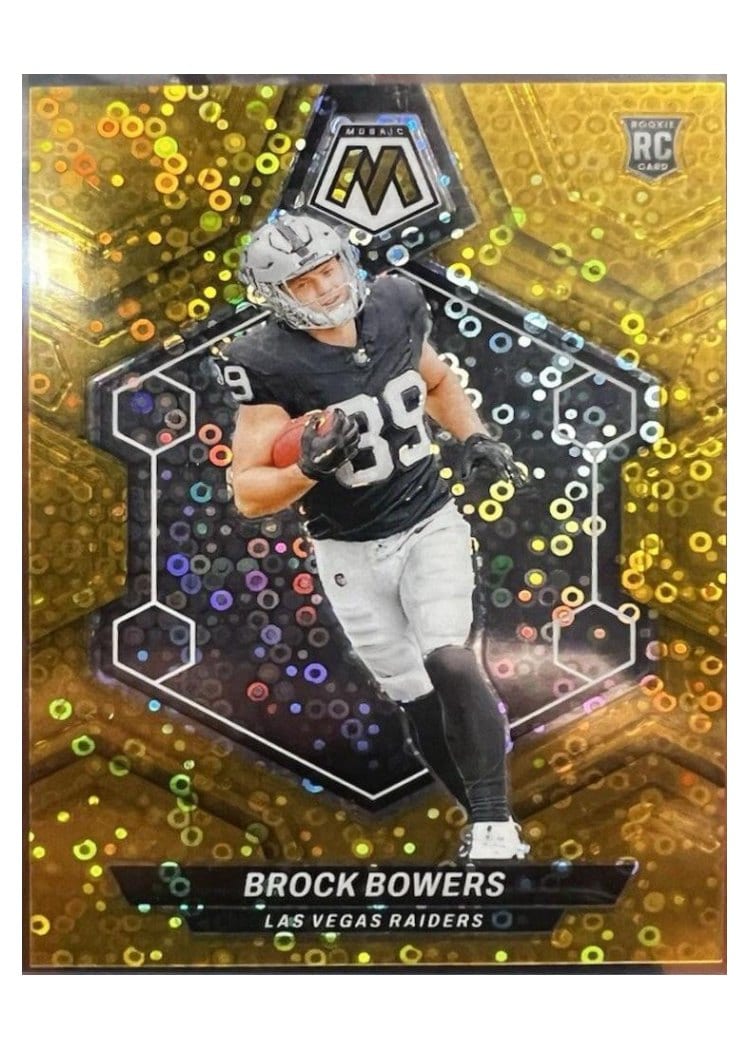 2024 Panini Mosaic Base Set Brock Bowers No Huddle Gold #313 card