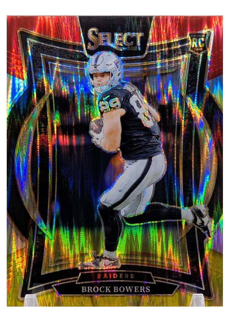 2024 Panini Select Brock Bowers Gold Prizm Shock #31 card