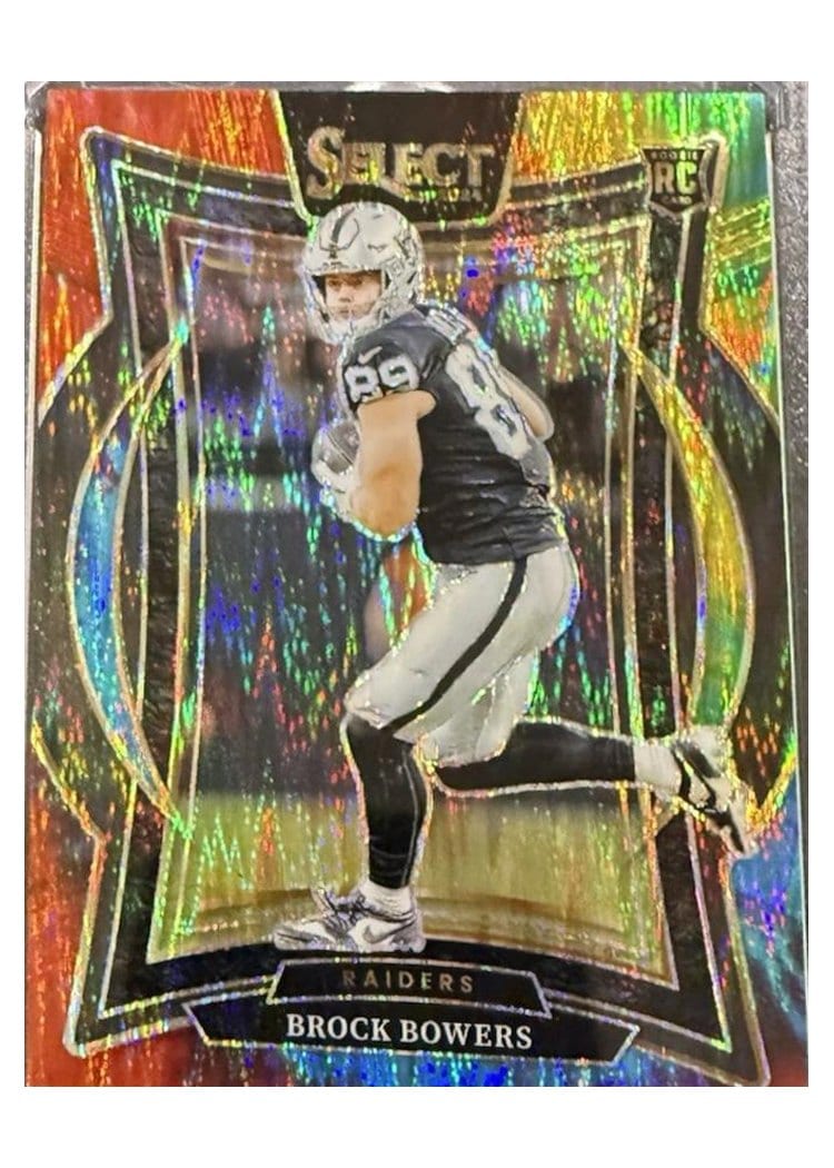 2024 Panini Select Brock Bowers Tie-Dye Prizm Shock #31 card