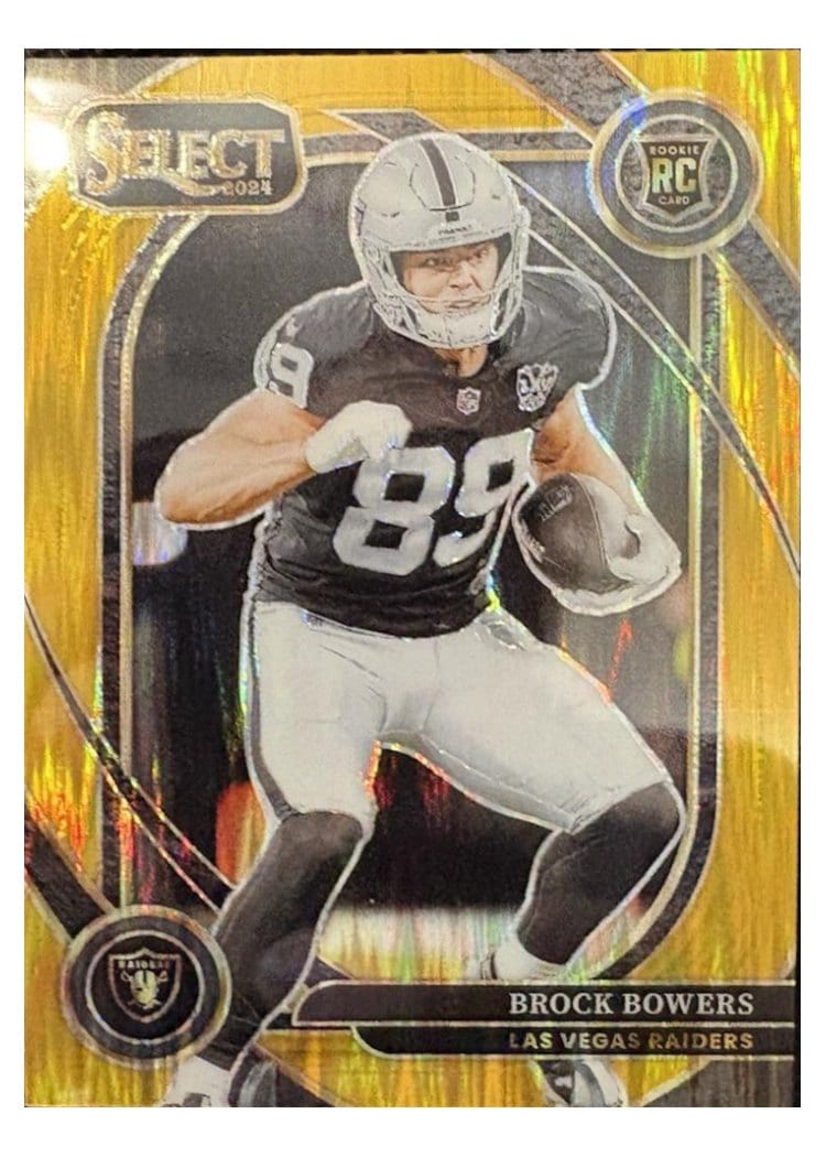 2024 Panini Select Base Set Brock Bowers Gold Prizm #222 card