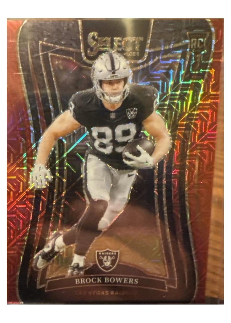 2024 Panini Select Base Set Brock Bowers Red Prizm #383 card