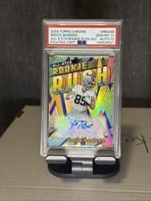 2024 Topps Chrome Chrome All-Etch Rookie Rush Autographs Brock Bowers #RRA-BB card
