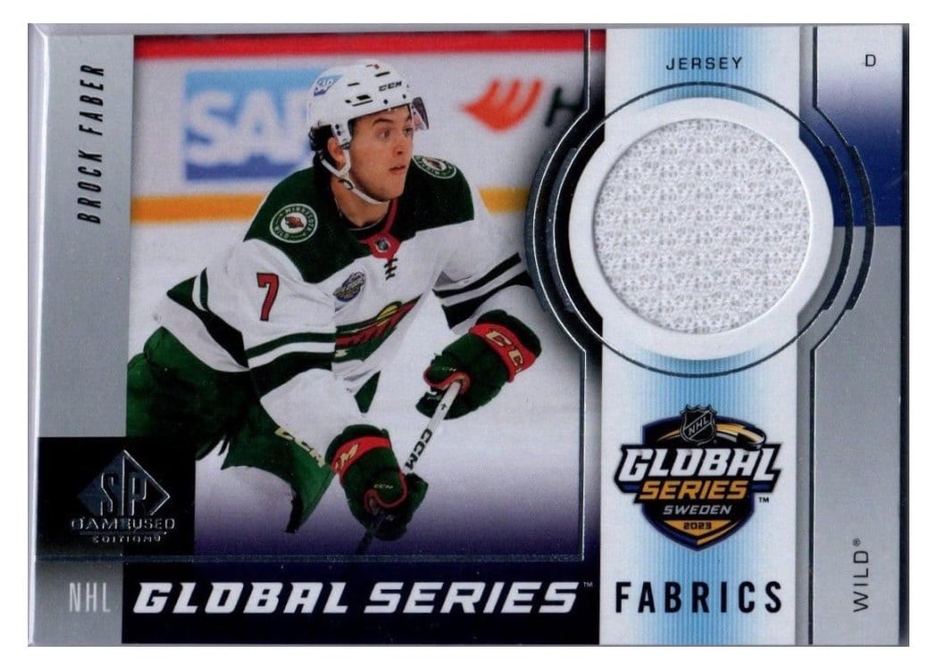 2024-25 SP Game Used 2023 Global Series Sweden Fabrics Brock Faber #GSF-BF card