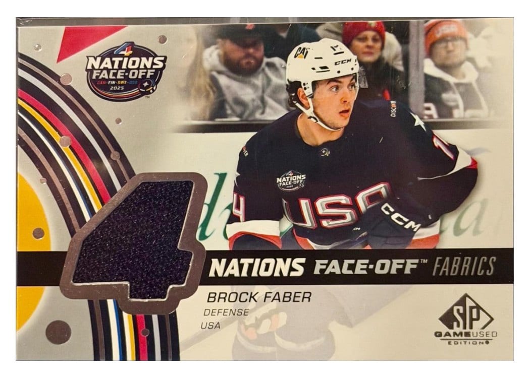 2025-26 SP Game Used 2025 4 Nations Face-Off Fabrics Brock Faber #4N-BF