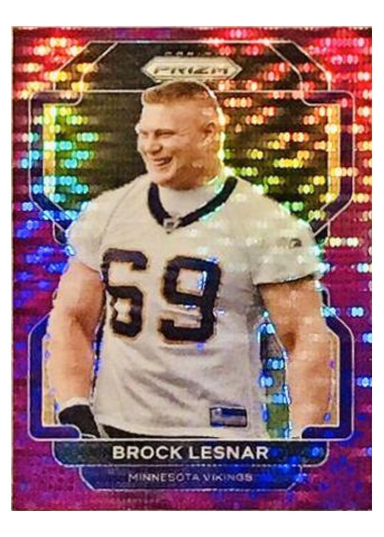 2021 Panini Prizm Base Set Brock Lesnar Purple Pulsar Prizm #134 card