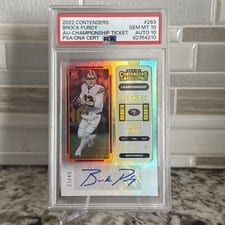 2022 Panini Contenders Brock Purdy Autograph Championship Ticket #263 card