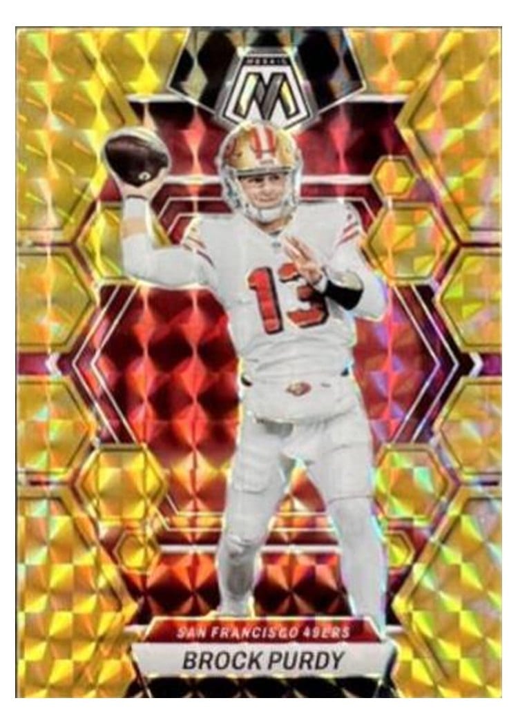 2023 Panini Mosaic Base Set Brock Purdy Reactive Yellow #211 card