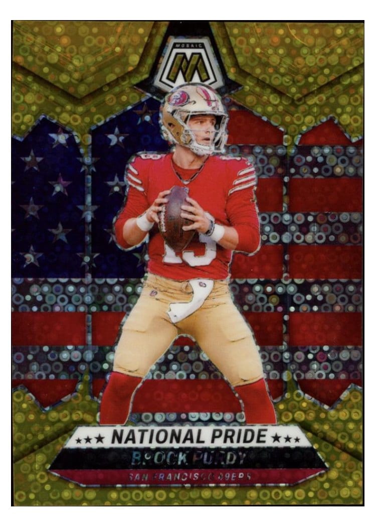 2024 Panini Mosaic Base Set Brock Purdy No Huddle Gold #255 card