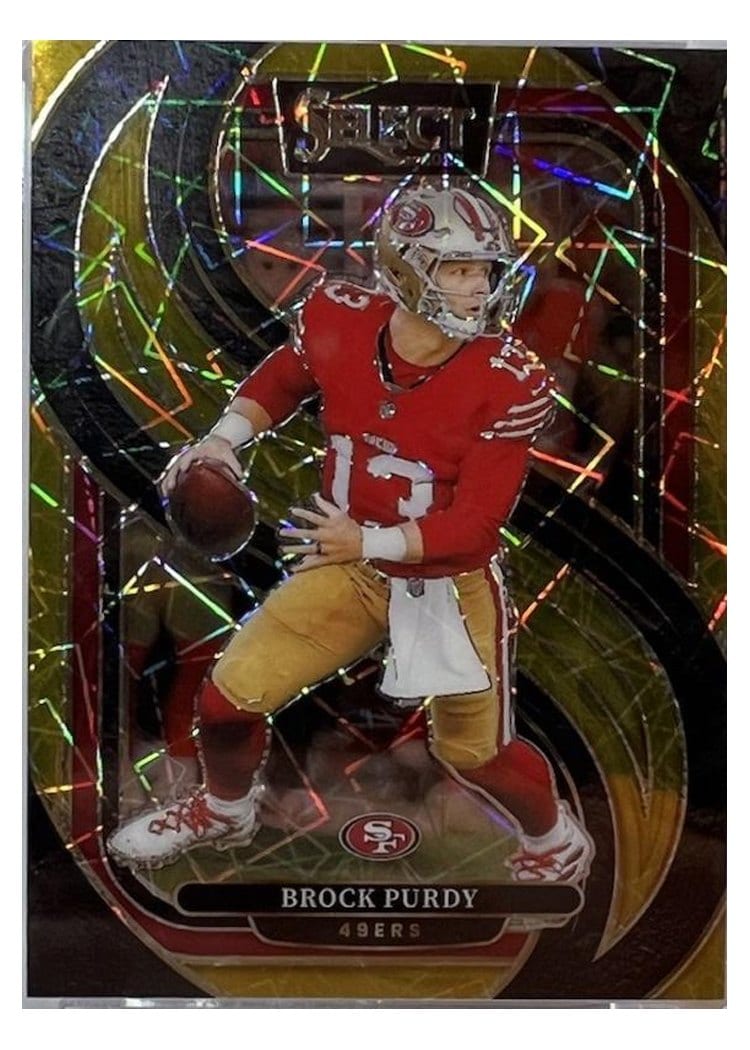 2024 Panini Select Base Set Brock Purdy Gold Prizm #124 card