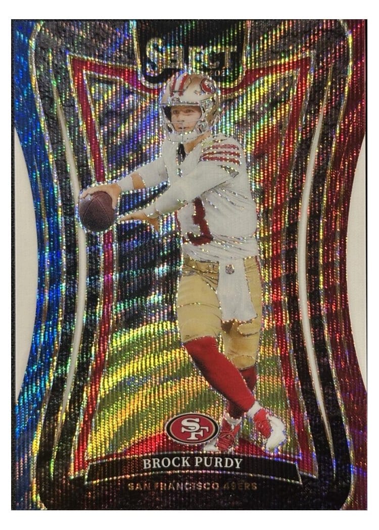 2024 Panini Select Base Set Brock Purdy Tri-Color Prizm #390 card