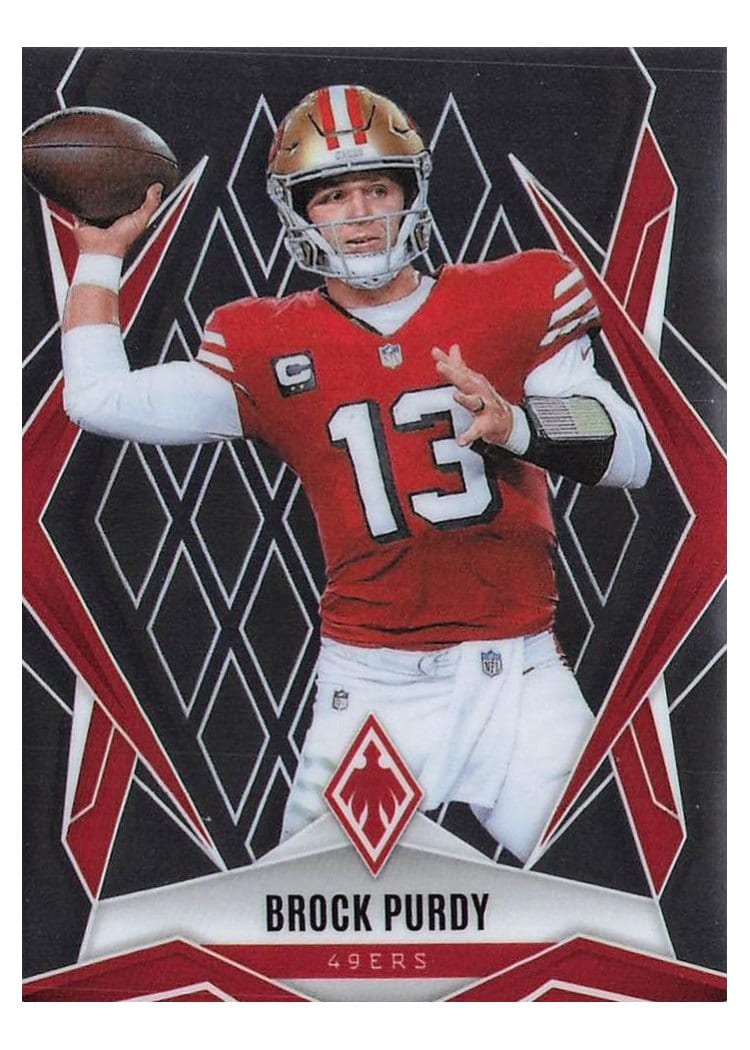 2025 Panini Phoenix Base Set Brock Purdy Green Lazer #33 card