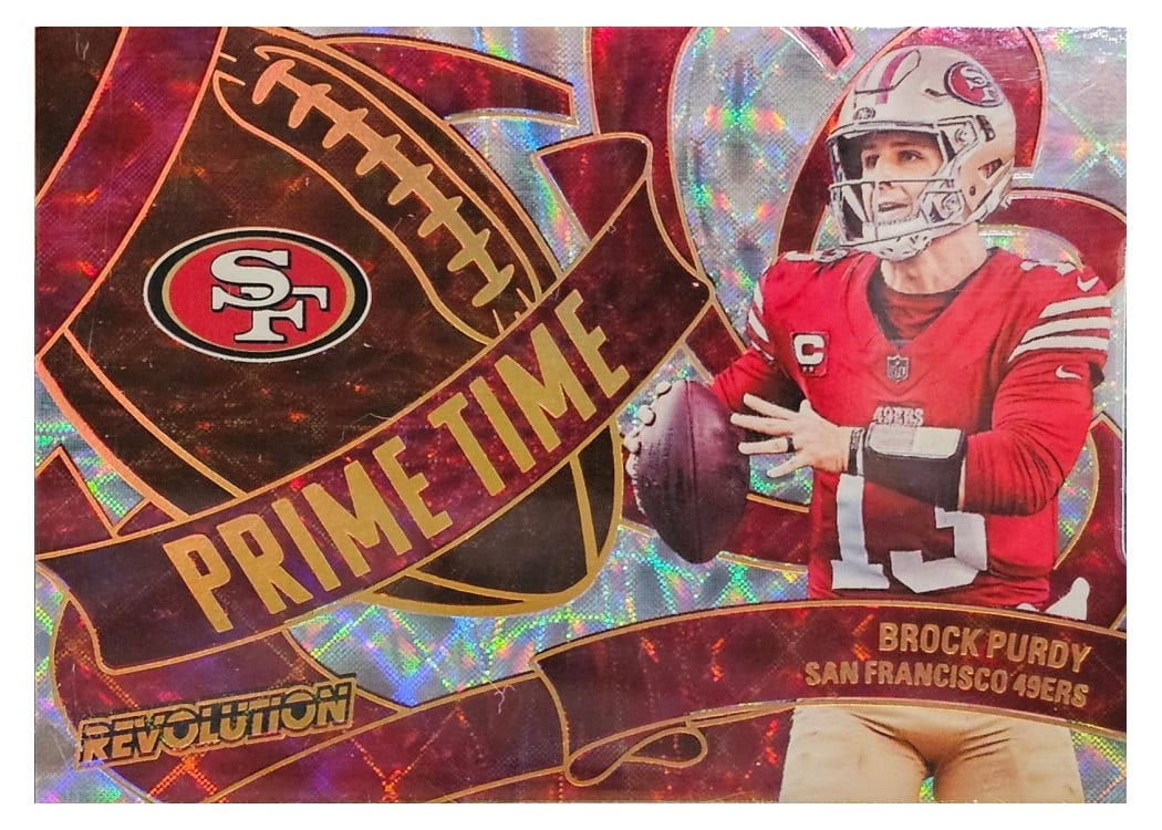2025 Panini Revolution Prime Time Performers Brock Purdy #21 card