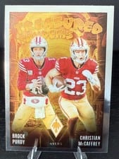 2024 Panini Phoenix Treasured Tandems Brock Purdy / Christian McCaffrey #TT-SF card