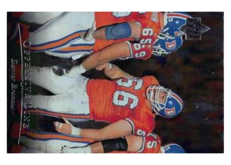 1996 Upper Deck Silver Broncos Offensive Line #12 card