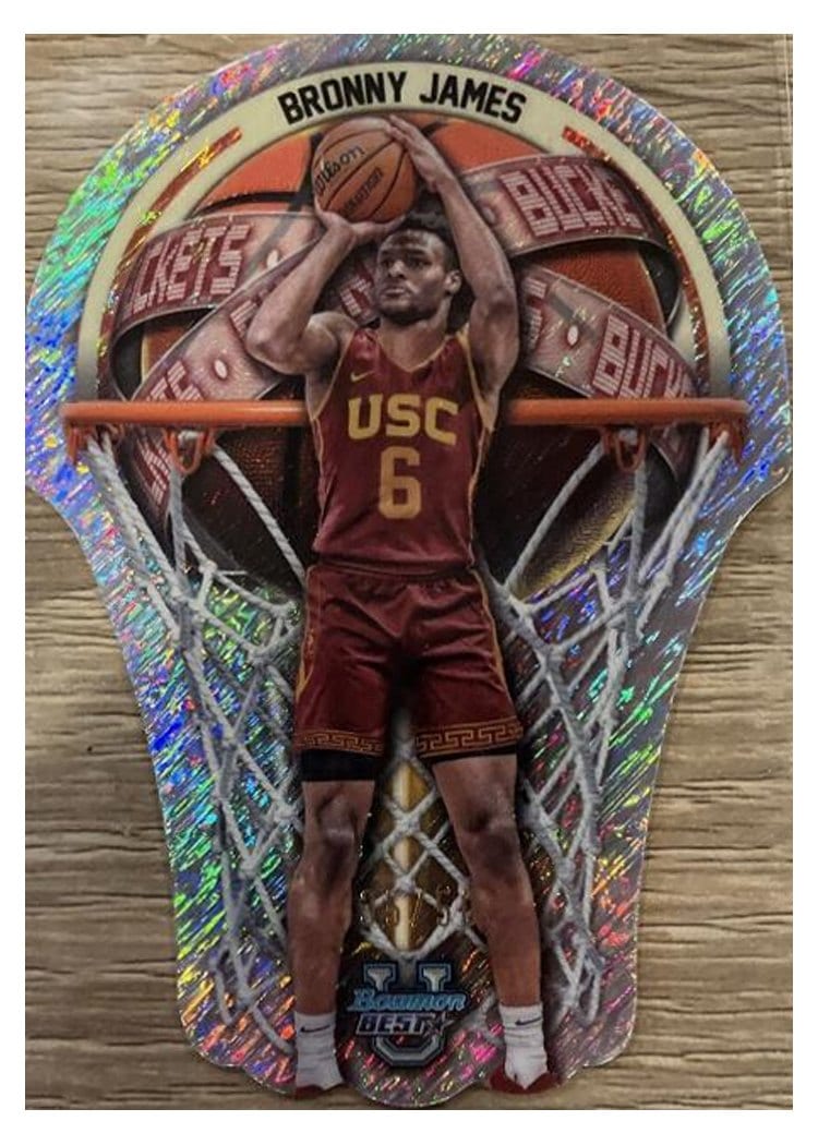 2023-24 Bowman University Best Bowman U Buckets Die-Cuts Bronny James #BUB-9 card