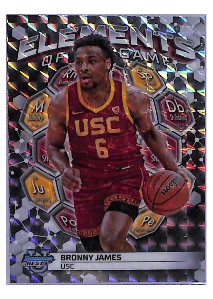 2023-24 Bowman University Best Elements of the Game Bronny James #EG-1 card