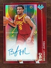 2023-24 Bowman University Chrome Prodigal Playmakers Autographs Bronny James #PPA-LBJ card