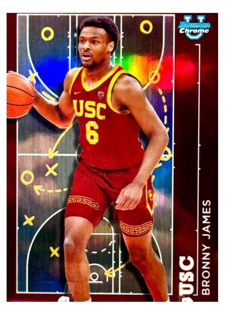 2023-24 Bowman University Chrome Prodigal Playmakers Bronny James #PP-1 card