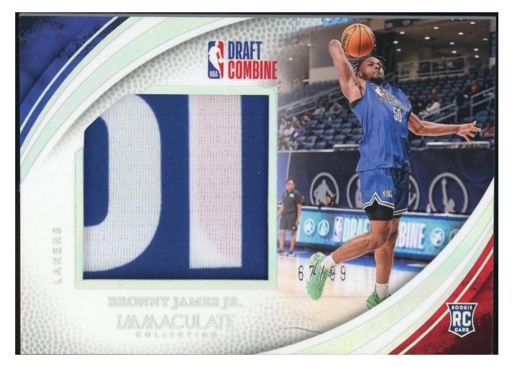 2024-25 Panini Immaculate Collection Draft Combine Memorabilia Set Bronny James Jr. #28 card