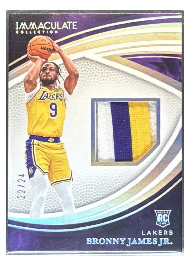 2024-25 Panini Immaculate Collection Immaculate Rookie Memorabilia International Set Bronny James Jr. #4 card