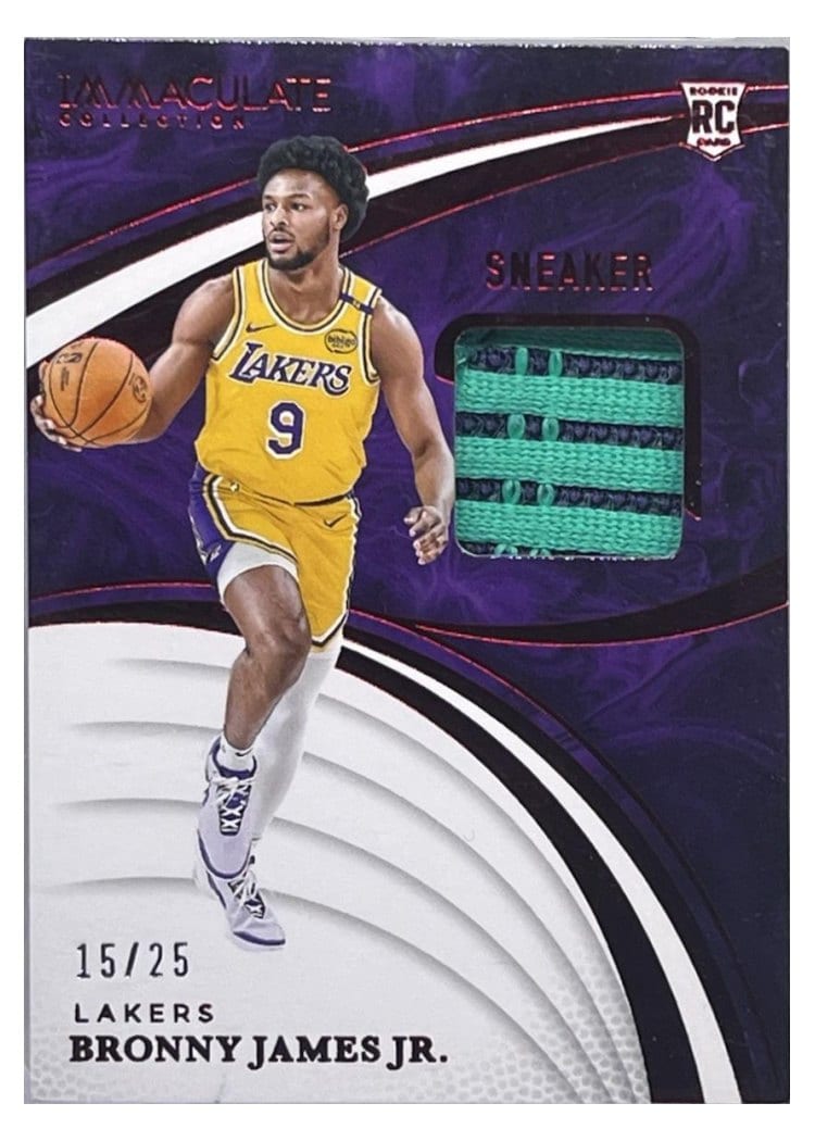 2024-25 Panini Immaculate Collection Sneaker Swatches Set Bronny James Jr. #12 card