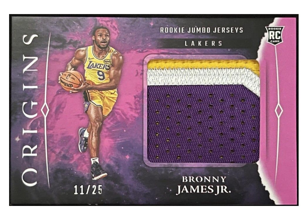 Bronny James Jr. 2024-25 Panini Origins Rookie Jumbo Jerseys Set card